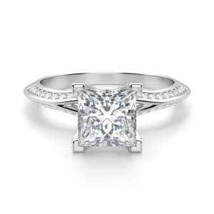 Irene Princess Cut Engagement Ring, Default, 14K White Gold, Platinum