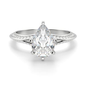 Irene Pear Cut Engagement Ring, Default, 14K White Gold, Platinum