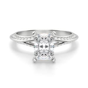 Irene Radiant Cut Engagement Ring, Default, 14K White Gold, Platinum