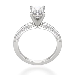 Irene Radiant Cut Engagement Ring, Hover, 14K White Gold, Platinum