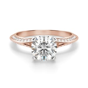 Irene Round Cut Engagement Ring, Default, 14K Rose Gold, 