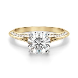 Irene Round Cut Engagement Ring, Default, 14K Yellow Gold, 