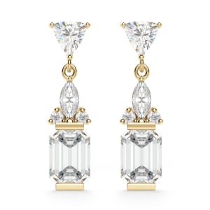 Iris Emerald Cut Drop Earrings, Default, 14K Yellow Gold, 