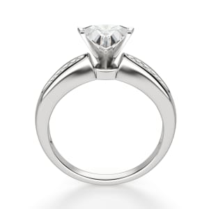 Lizzie Triangle Cut Engagement Ring, Hover, 14K White Gold, 