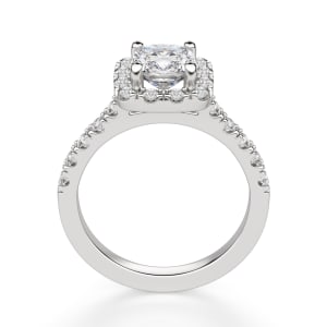 Madrid Accented Cushion Cut Engagement Ring, Hover, 14K White Gold, 