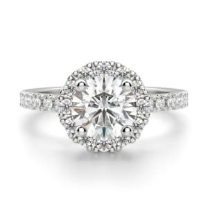 Madrid Accented Round Cut Engagement Ring, Default, 14K White Gold, 