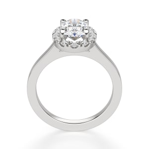 Madrid Classic Oval Cut Engagement Ring, Hover, 14K White Gold, 