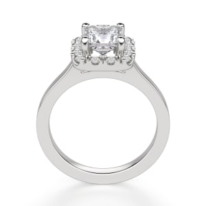 Madrid Classic Princess Cut Engagement Ring, Hover, 14K White Gold, 