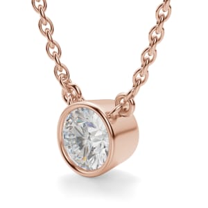 Marseille Round Necklace, 14K Rose Gold, Hover, 