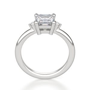 Muse Asscher Cut Engagement Ring, Hover, 14K White Gold, 