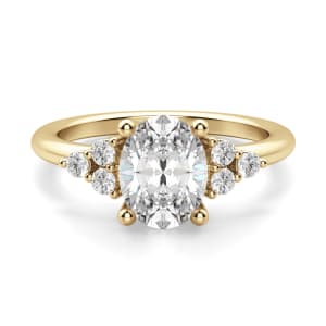 Muse Oval Cut Engagement Ring, Default, 14K Yellow Gold, 