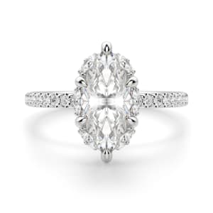 Novara Marquise Cut Engagement Ring, Default, 14K White Gold, 
