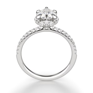 Novara Pear Cut Engagement Ring, Hover, 14K White Gold, 
