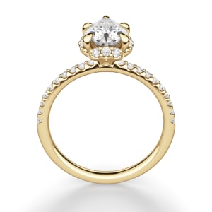 Novara Pear Cut Engagement Ring, Hover, 14K Yellow Gold, 