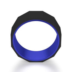 Obsidian Angled Band, Blue Ceramic & Tungsten, Hover, 