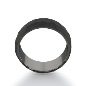 Obsidian Hammered Comfort Fit Wedding Band, Tungsten, Hover, 