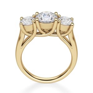 Open Arms Round Cut Engagement Ring, Hover, 14K Yellow Gold