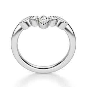 Queen Wedding Band, Hover, 14K White Gold, 