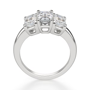 Rhapsody Emerald Cut Engagement Ring, Hover, 14K White Gold, 