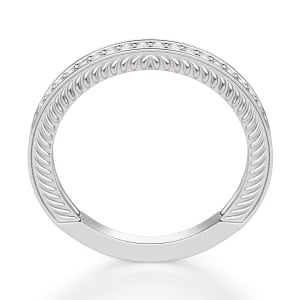 Sage Petite Accented Wedding Band, Hover, 14K White Gold,