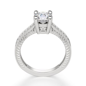 Sage Classic Round Cut Engagement Ring, Hover, 14K White Gold,