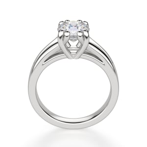 Savannah Round Cut Engagement Ring, Hover, 14K White Gold, 