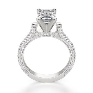 Seine Emerald Cut Engagement Ring, Hover, 14K White Gold, 