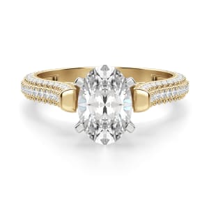 Seine Oval Cut Engagement Ring, Default, 14K Yellow Gold, 