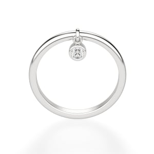 Solitaire Dangle Stackable Ring, Sterling Silver, Hover, 