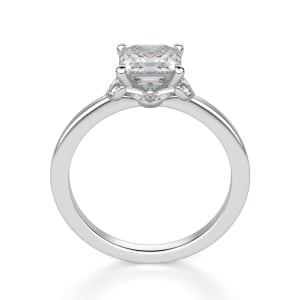 Sonata Asscher Cut Engagement Ring, Hover, 14K White Gold, 