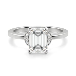 Sonata Emerald Cut Engagement Ring, Default, 14K White Gold, 