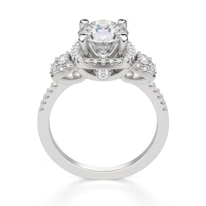 Tabitha Round Cut Engagement Ring, Hover, 14K White Gold, 