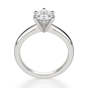 Tapered Classic 6-Prong Oval Cut Solitaire Engagement Ring, Hover, 14K White Gold, Platinum