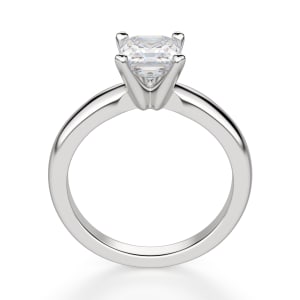Tapered Classic Asscher Cut Solitaire Engagement Ring, Hover, 14K White Gold, Platinum,