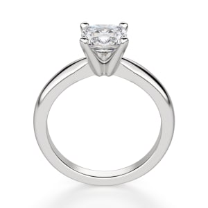 Tapered Classic Cushion Cut Solitaire Engagement Ring, Hover, 14K White Gold, Platinum,
