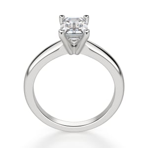 Tapered Classic Emerald Cut Solitaire Engagement Ring, Hover, 14K White Gold, Platinum