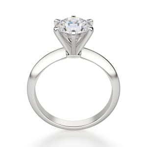 Knife-Edge Classic 6-Prong Round Cut Solitaire Engagement Ring, Hover, 14K White Gold, 