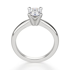 Tapered Classic Oval Cut Solitaire Engagement Ring, Hover, 14K White Gold, 