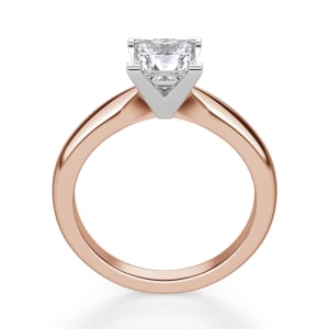 Tapered Classic Princess Cut Solitaire Engagement Ring, Hover, 14K Rose Gold, 