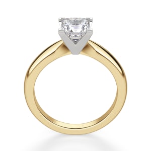 Tapered Classic Princess Cut Solitaire Engagement Ring, Hover, 14K Yellow Gold, 