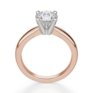 Tapered Classic Round Cut Solitaire Engagement Ring, Hover, 14K Rose Gold