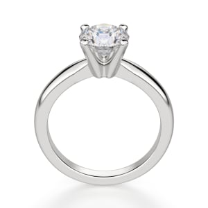 Tapered Classic Round Cut Solitaire Engagement Ring, Hover, 14K White Gold, Platinum