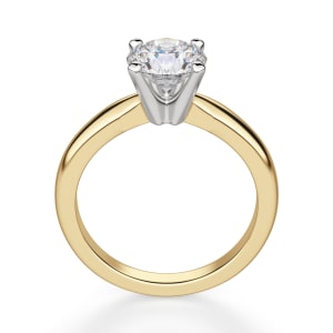Tapered Classic Round Cut Solitaire Engagement Ring, Hover, 14K Yellow Gold, 