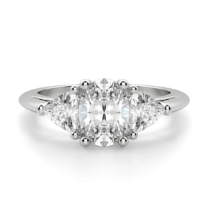 Timeless Oval cut Engagement Ring, Default, 14K White Gold, 