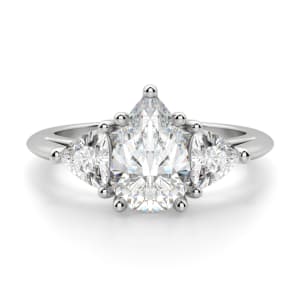 Timeless Pear cut Engagement Ring, Default, 14K White Gold, 