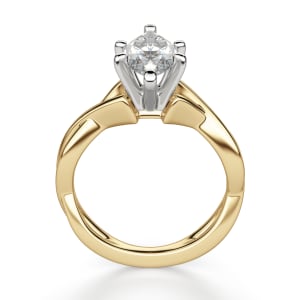 Twisted Classic Marquise Cut Engagement Ring, Hover, 14K Yellow Gold, 