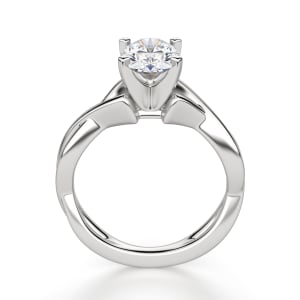 Twisted Classic Oval Cut Engagement Ring, Hover, 14K White Gold, Platinum