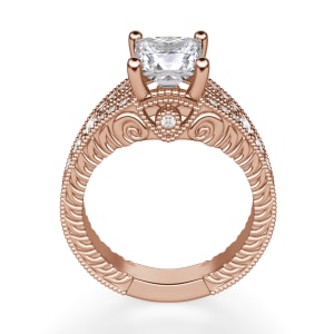 Valencia Princess Cut Engagement Ring, 14K Rose Gold, Hover, 