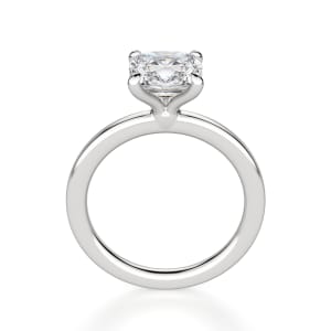 Arezzo Classic Cushion Cut Engagement Ring, Hover, 14K White Gold, Platinum