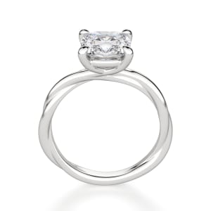 Braided Solitaire Cushion Cut Engagement Ring, Hover, 14K White Gold,